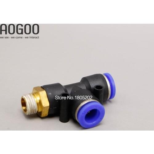 10 Pcs/Lot PD10-02 T-Type Side of the Three-Pass Pneumatic Fittings tube 10mm thread 1/4" Wholesale