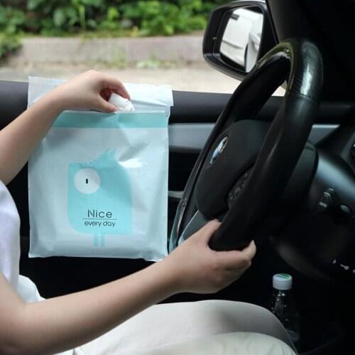15pcs Car Trash bag Disposable Self-Adhesive Car Biodegradable Trash Rubbish Holder Garbage Storage Bag Vomit Bags Car Trash bin