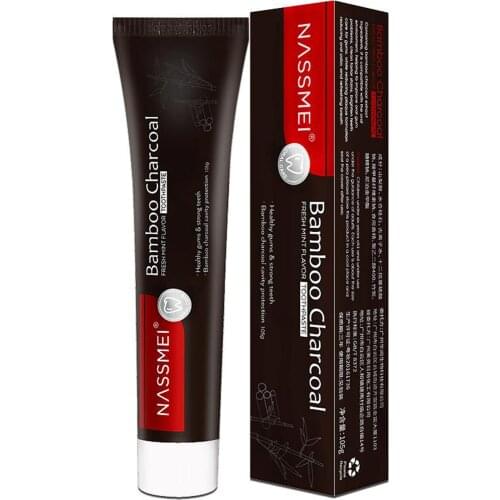 2 Pieces Bamboo Black Activated Charcoal Toothpaste,Polishes Teeth,Herbal Decay Treatment