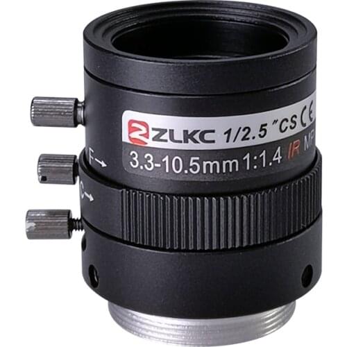 3 megapixel Manual Iris Lens3.3-10.5mm, 1/2.5" Varifocal Lens ,lens for CCTV Surveillance cameras optical lens CS Mount Lens