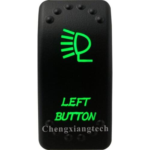 5 Pin On Off SPST Car Boat Rocker Switch-Left Button - Green Led Light- for 4x4 Carling Narva Caravan Marine 12v 24v
