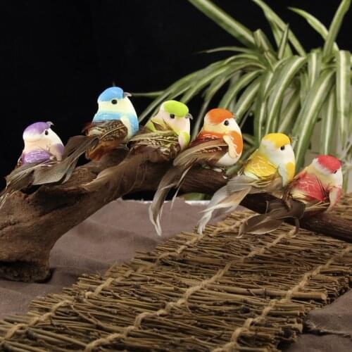 6pcs Creative Bird Model Gift Favor Home Decorative Craft Ornaments Display Table Decorations Animal Miniatures
