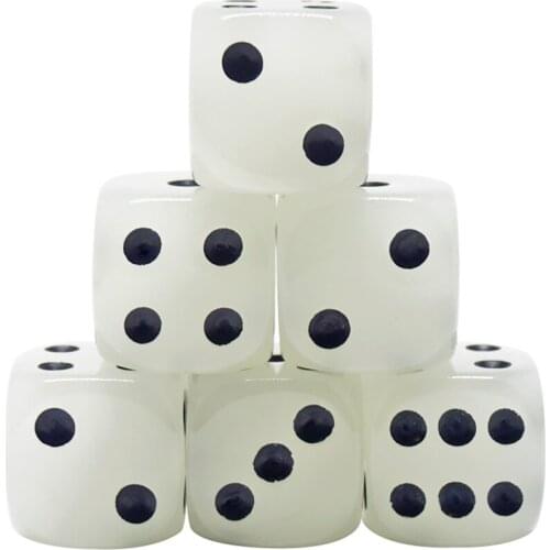 6pcs Cubes Round Corner Gold Dot Luminous Dice Noctilucent Dice for Night Club Fun Bar KTV Entertainment Game Supplies