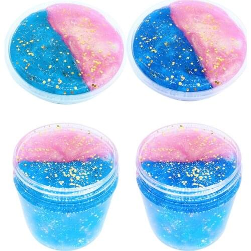 60/120ml Glitter Starry Slime Mud Clay Craft Stress Reliever Kids Sludge Toy