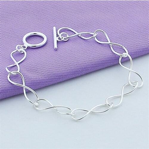 925 Sterling Silver DIY Basic Chain Bracelet For Woman Charm Wedding Engagement Party Fashion Jewelry