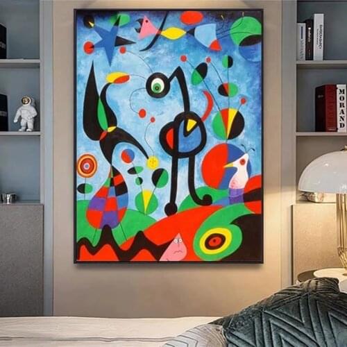 Surrealism Abstract Joan Miro Poster Painting Prints HD Pictures Printed on Canvas Used for Boy Home Room Aesthetics Decoration