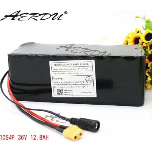 AERDU 36V 42V 12.8Ah 10S4P 36V lithium battery pack For LG MH1 ebike electric car bicycle motor scooter wheelchair with 25A BMS