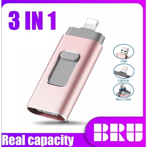 BRU Usb Flash Drive For Iphone Ipad Android Smart Phone Tablet Pc Pen Drive 8gb 16gb 32gb 64gb 128gb 256gb Usb Memory Stick