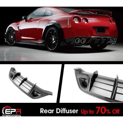 For Nissan R35 Wald Style Carbon Grossy Rear Under Diffuser Bumper Under spoiler Splitter Exterior kits