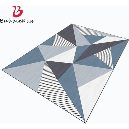 Bubble Kiss Carpets For Living Room Nordic Style Floor Rug Blue Black Geometric Pattern Rug Home Bedroom Slip Mat Washable Rug