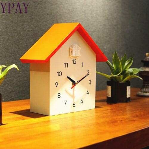 Cuckoo Quartz Wall Clock Modern Bird Hanging Watch Decoration Alarm Clocks Home Living Room Red