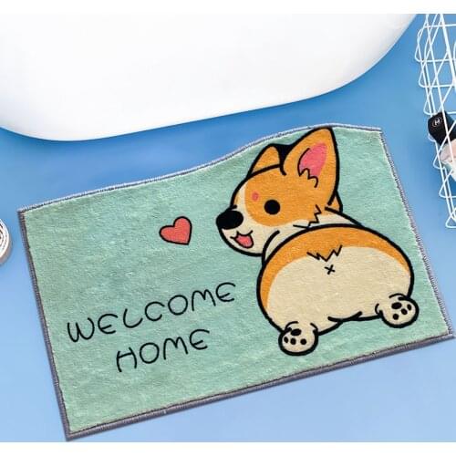 Cartoon Animal Soft Mat Welcome Door Mat Non-slip Carpet Cute Home Bathroom Bedroom Balcony Doorway Hallway Absorbent Doormat
