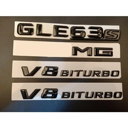 New Gloss Black for "GLE63S A M G V8 BITURBO" Number Emblem Sticker