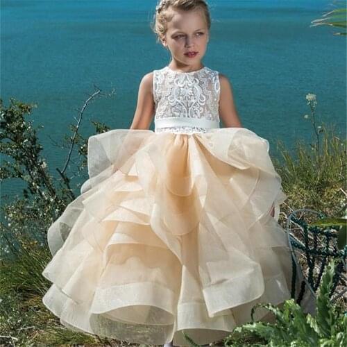 Flower Girl Dresses for Wedding Party Gowns Soft Tulle Crystals Custom Made Fairy Sweep Train