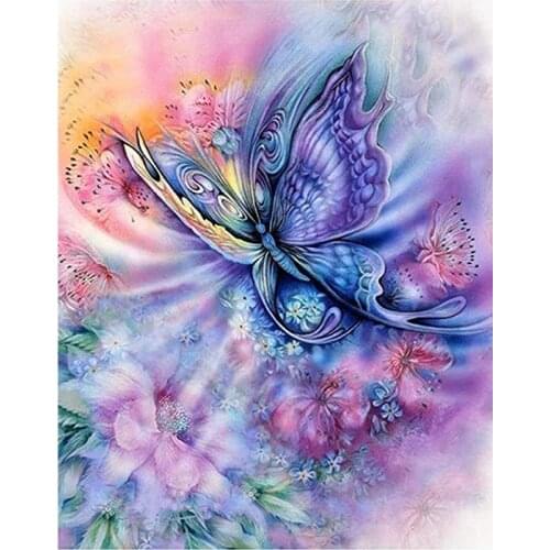 Full Square/Round Drill 5D DIY Diamond Painting "Butterfly Flower" Embroidery Cross Stitch 5D Home Decor Gift