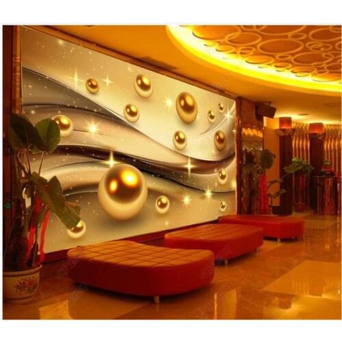 Custom photo wallpaper for walls 3 d European style golden ball KTV background wall papers for Living room TV background wall
