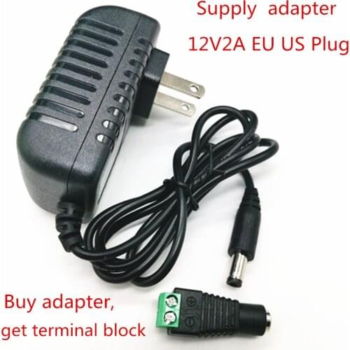 1Pc Supply Charger ac dc 12V 2A power supply Converter Adapter Switching Power AC 100-240V to DC For 3528 5050 Strip LED