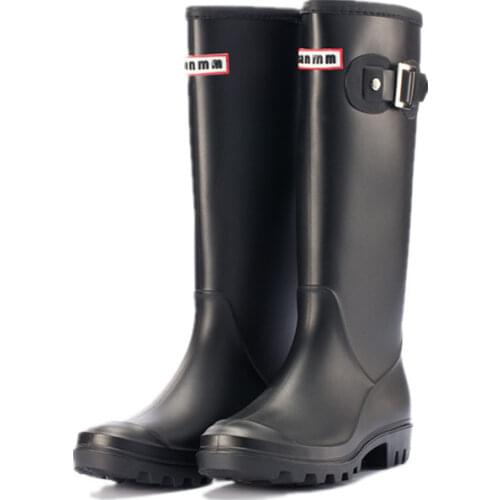2021 Rubber Rainboots Womens Rain Boots Waterproof Matte Knee-High Wellies Wellington Boots for Garden Work Boots