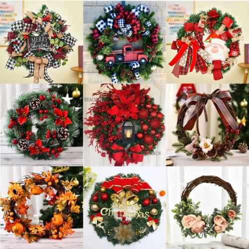 Santa Christmas Wreath,Merry Christmas Front Door Wreaths Small Christmas Decorations Home Decor