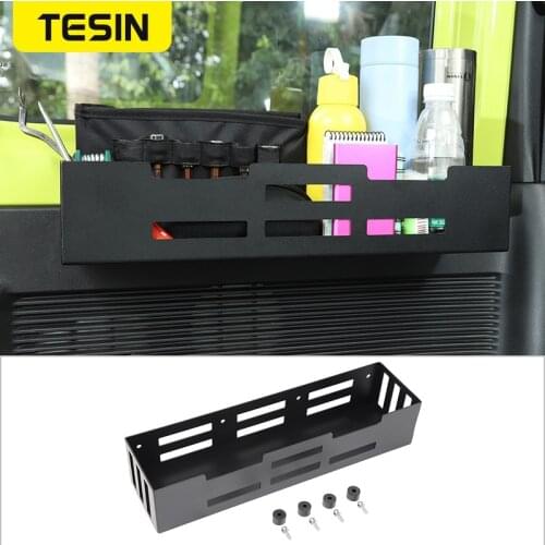 TESIN Car Door Extra Storage Bracket Organizer Tail Trunk Box Multifunctional Metal Storage Box for Suzuki Jimny 2019 2020