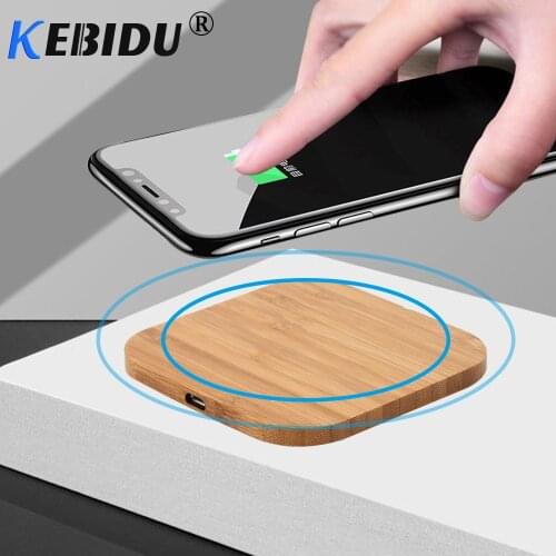 Slim Wood Portable Qi Wireless Charger for iPhone X/XS Max XR 7 8 Plus Wireless Charging Pad for Xiaomi Samsung S8 S9 S7 Note 9
