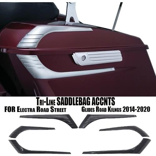 Tri-Line Saddlebag Lid Accents Motorcycle Chrome FOR HARLEY Electra Road Street Glides Road Kings 2014-2020