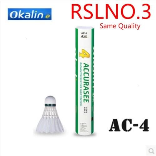2 Tubes Same Quality as RSLNO.3 Badminton Shuttlecock AC4 A Duck Feather High Quality for Club Badminton Shuttle Ball L2120-2SPA
