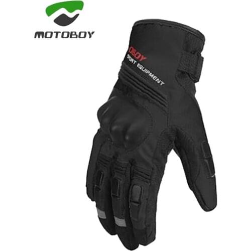 Winter Warm Windproof Leather Motorcycle Riding Gloves Waterproof Racing Glove Motorbike Rider Protection Wearable Touch screen