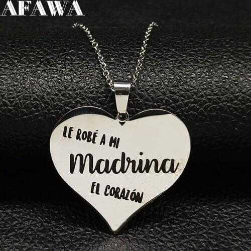 2021 Madrina Necklace for Women Fashion Stainless Steel Chain Silver Color Necklaces Jewelry collares mujer N18766