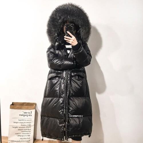 2020 winter big Large Real Natural Fur collar Down Jacket Winter Women Long Thick Warm 90% White Duck Down parkas Waterproof Y04