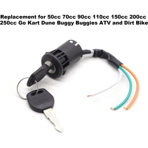 3 Wire Ignition Switch Key Medium Single Key Ignition Replacement for 50cc 70cc 90cc 110cc 150cc 200cc 250cc
