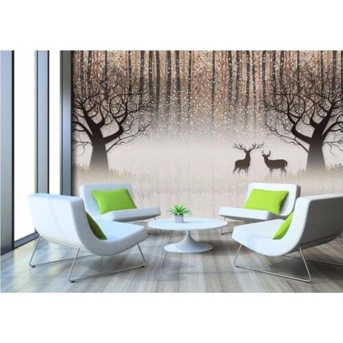 3d wallpaper custom photo Vintage nostalgic forest elk background decor painting room 3d wall murals wallpaper for walls 3 d