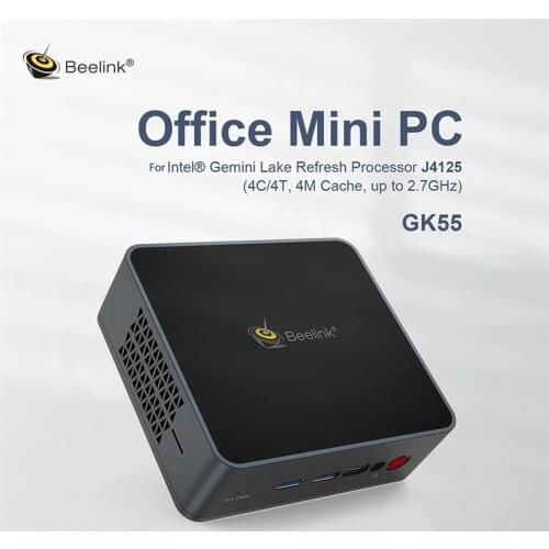 BEELINK GK55 Mini PC J4125 CPU 8+128G 5.8G Wifi Bluetooth 4.0 Windows 10 4K 60 FPS HD Display Smart Mini PC Home Office