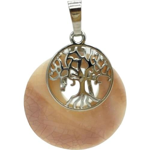Free Shipping Women Fashion Jewelry Beautiful Pink Mother of pearl Shell Round Pendant Bead 1pcs C8561