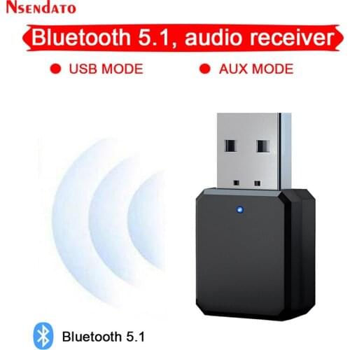 Bluetooth V5.1 Audio Music Receiver 3.5mm AUX jack USB Stereo Music Wireless Audio Receiver Adapter For Car TV Speaker