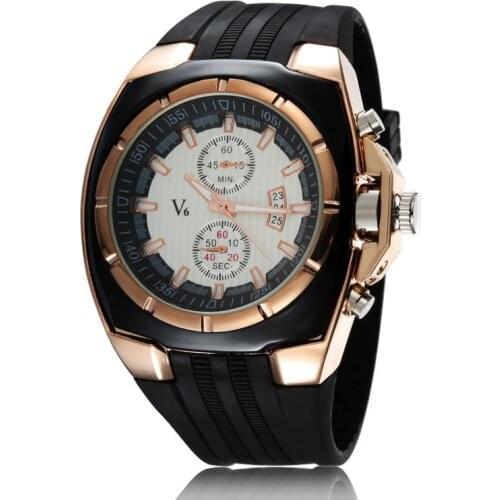 LUHAN Style Men Business Watch Special Silicone Strap Quartz Wristwatch 3 Dials Large Round Dial Watch Cool Gift LL