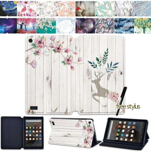 Case for Amazon Fire 7 (5th/7th/9th) Tablet Adjustable Folding Stand Cover for Fire HD 8 (6/7/8th)/Fire HD 10 (5th/7th/9th) Case