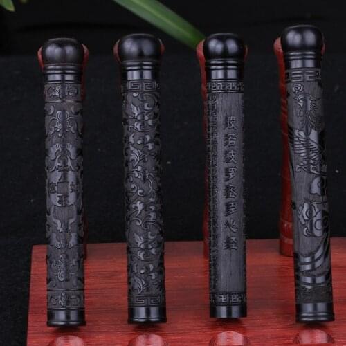 Ebony Aloes wood carving relief fragrance of incense tube barrel screw lipstick Fragrant incense tube road purple sandalwood