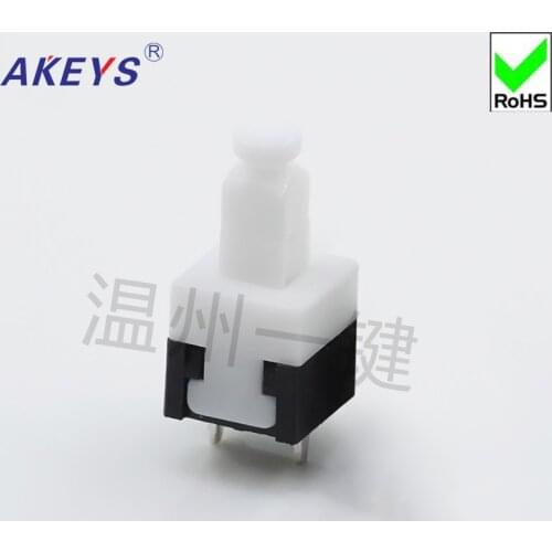 10PCS two rows, two feet lock-free switch, white and black button toy switch H-8080AAP2