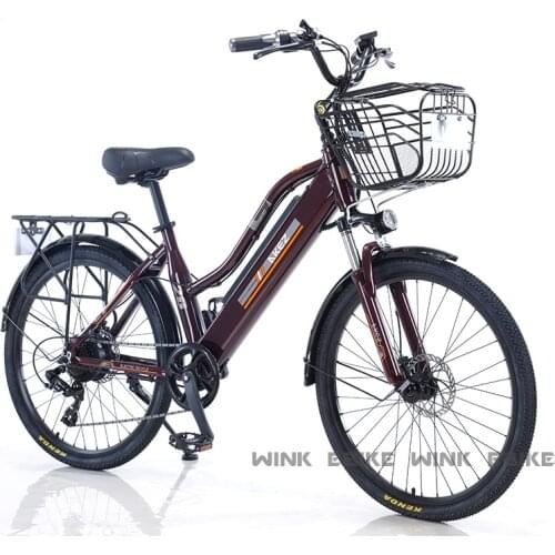 26" Electric Bike for Adults 350W Ebike with 36V 10Ah Removable Lithium-ion Battery Lightweight Men ebike Women e-bike