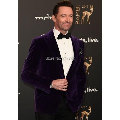 Purple Velvet Suit Pant 2018 New Arrival Custom Made Slim Fit Party Prom Suit Tuxedo Wedding Groom Suit Smoking Masculino