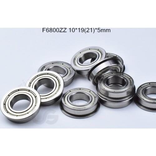 F6800ZZ 10*19(21)*5mm 10pieces bearing Flange bearings 6800 F6800Z F6800ZZ chrome steel deep groove bearing