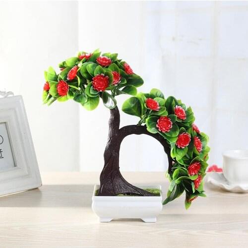 LanLan Simulate Bonsai Indoor Flower Potted for Living Room Windowsill Ornament