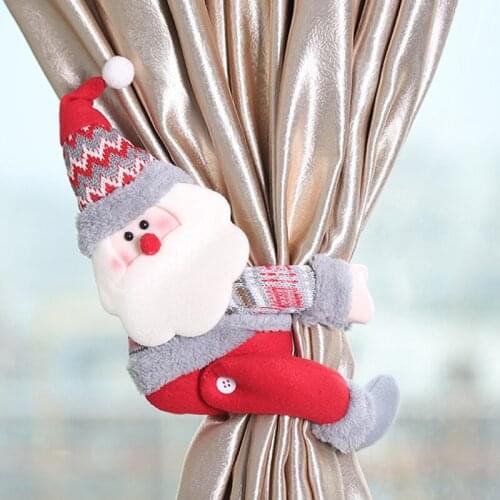 Creative new Christmas decoration curtain curtain buckle holiday celebration window layout cute cartoon doll doll buckle