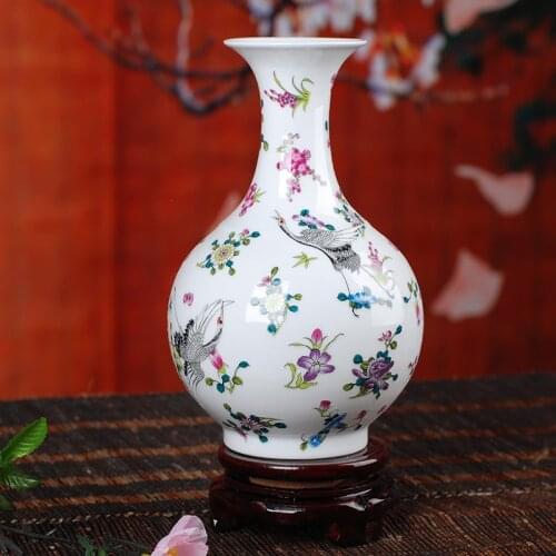 Small Size Home Decoration Accessories Modern Art Craft Traditional Chinese Ceramic Vase Tabletop Ornaments Flower Vases Decor