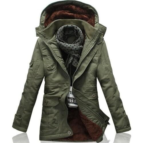 2020 New Winter Khaki Trench Coat For Men Fashion Hooded Windbreaker Fur Lining Warm Winter Mens Overcoat Large Size 5XL Jackets