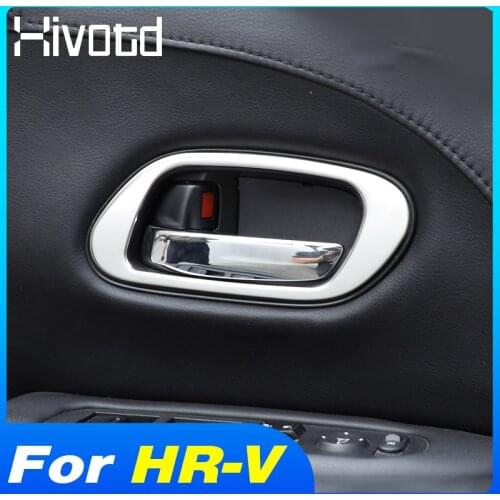 Hivotd Inner Door Bowl Trim Cover Car Interior Handle Catch Frame Decoration Auto Accessories Parts For Honda HRV HR-V 2015-2021