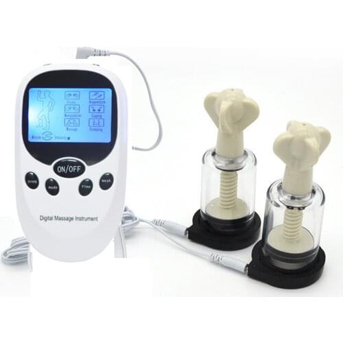 New Host Electric Shock Nipple Vacuum Sucker Pumps Breast Booster Stimulator Massage Physiotherapy Products Sex Toys For Couple