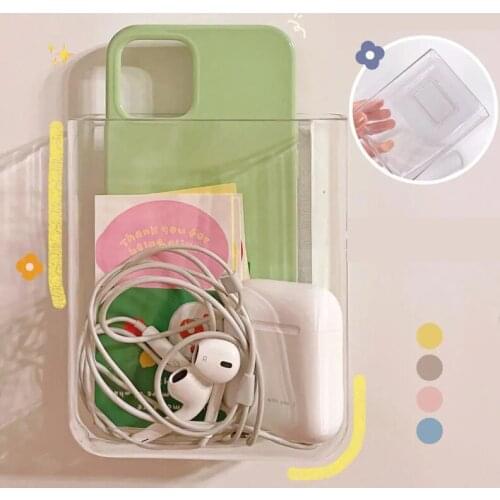 Transparent Cosmetic Storage Box Wall-Mounted For Makeup Organizer Sundries Jewelry Household Bathroom Storage Accessories