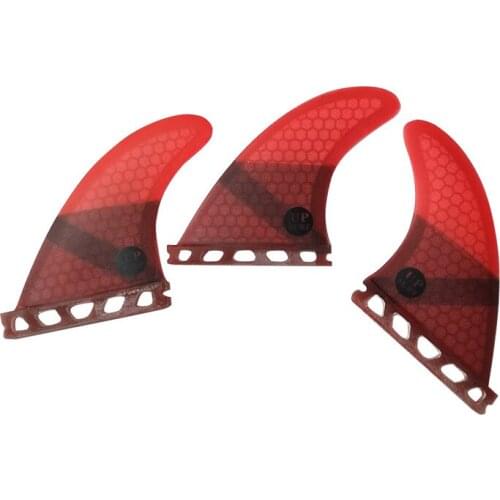 Surf Future G3 Red color ith Fiberglass Honey Surfing Fin 3PCS tri fin set